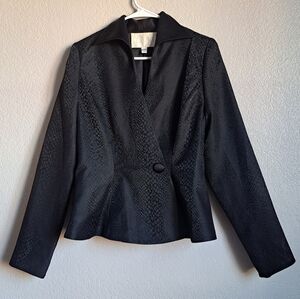 Womans Vintage Black Snakeskin Print Blazer Jacket Size 6